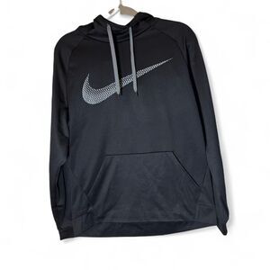 Nike Women’s Dri-Fit Hooded Sweatshirt Black with Grey Swoosh Size Med
